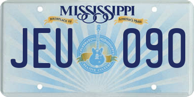 MS license plate JEU090