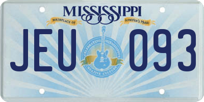 MS license plate JEU093
