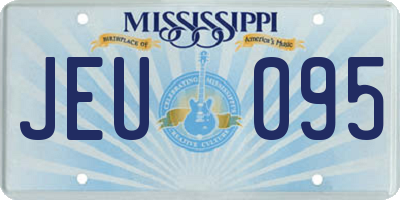 MS license plate JEU095