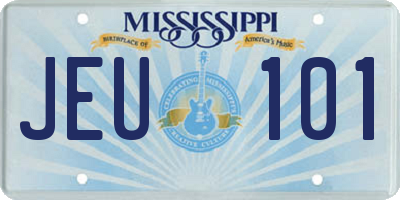 MS license plate JEU101