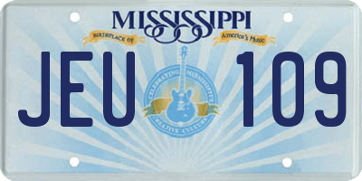 MS license plate JEU109