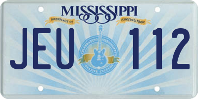 MS license plate JEU112