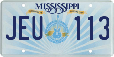 MS license plate JEU113