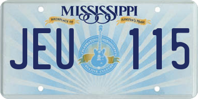 MS license plate JEU115