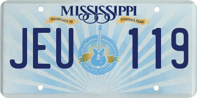 MS license plate JEU119