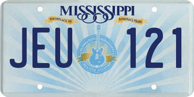 MS license plate JEU121