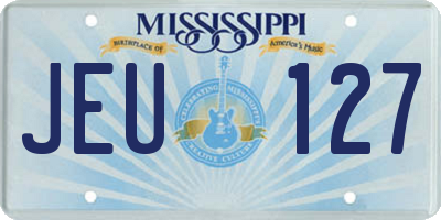 MS license plate JEU127