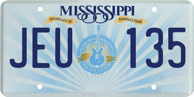MS license plate JEU135