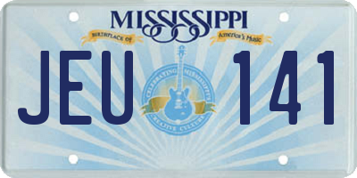 MS license plate JEU141