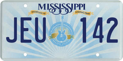 MS license plate JEU142
