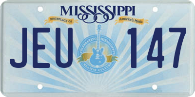 MS license plate JEU147