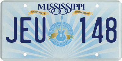 MS license plate JEU148
