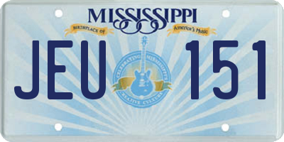 MS license plate JEU151