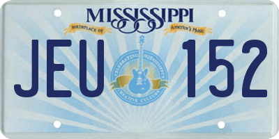 MS license plate JEU152