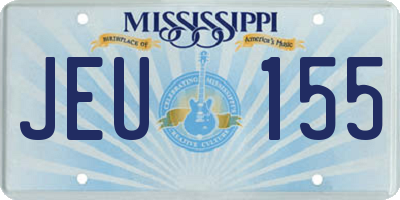 MS license plate JEU155