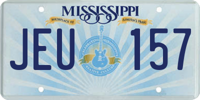 MS license plate JEU157