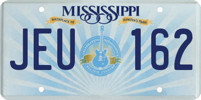 MS license plate JEU162