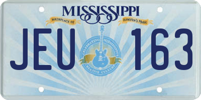 MS license plate JEU163