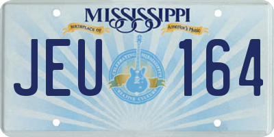 MS license plate JEU164
