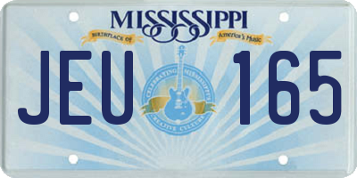 MS license plate JEU165