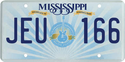 MS license plate JEU166
