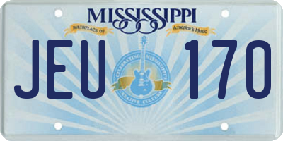MS license plate JEU170