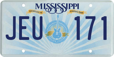 MS license plate JEU171
