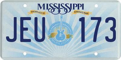 MS license plate JEU173