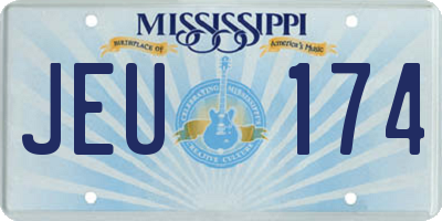 MS license plate JEU174