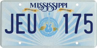 MS license plate JEU175