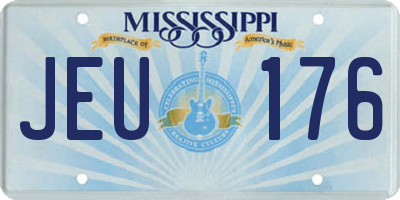 MS license plate JEU176