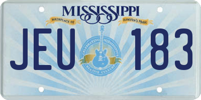 MS license plate JEU183