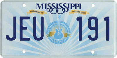 MS license plate JEU191
