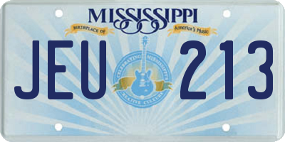 MS license plate JEU213