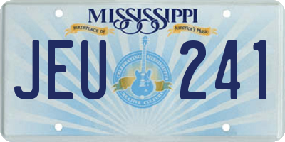 MS license plate JEU241