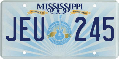MS license plate JEU245