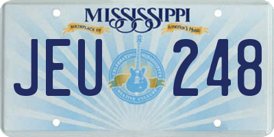 MS license plate JEU248