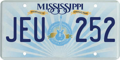MS license plate JEU252