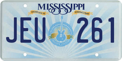 MS license plate JEU261