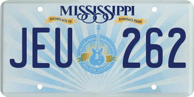 MS license plate JEU262