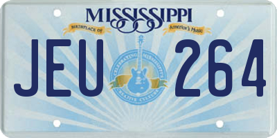 MS license plate JEU264