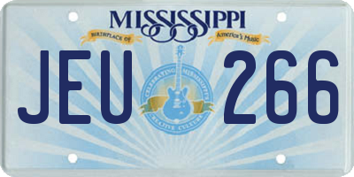 MS license plate JEU266
