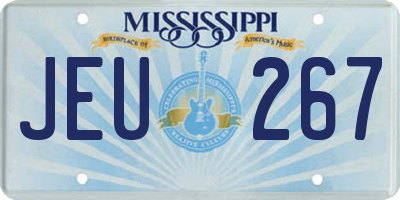 MS license plate JEU267