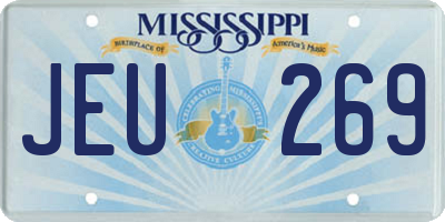MS license plate JEU269