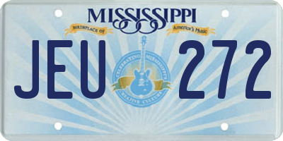 MS license plate JEU272