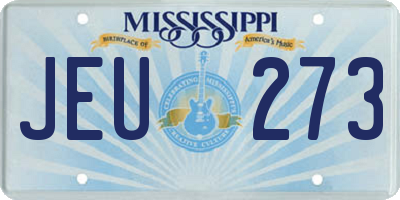 MS license plate JEU273