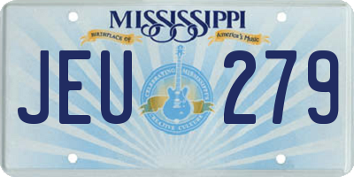 MS license plate JEU279