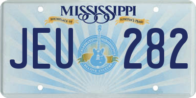 MS license plate JEU282