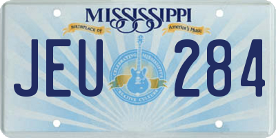 MS license plate JEU284