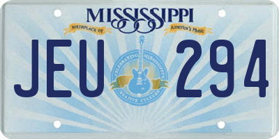 MS license plate JEU294